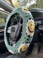 Handmade Crochet Sun Smiling face Car Steering Wheel Covers Universal 14-15 inch,Cute Steering Wheel Cover,Car Accessories (Sun Steering Wheel Cover) - color: Sun Steering Wheel Cover