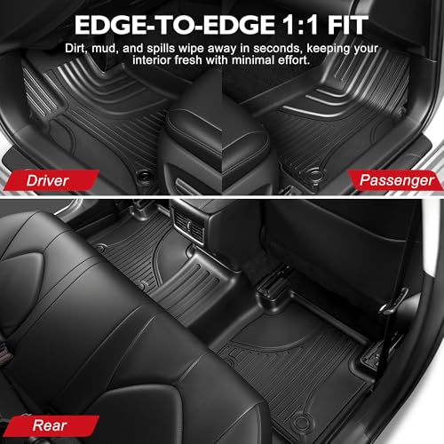 Original 2018-2024 Camry FWD Floor Mats & Cargo Liner for Toyota Camry (Not Fit Hybrid) - Custom Fit 1st & 2nd Row TPE Anti-Slip Floor Liners & Trunk Mat - All Weather Floor Mats Car Accessories - style: (1)Toyota Camry 2018-2024 Floor Mats & Cargo Liner
