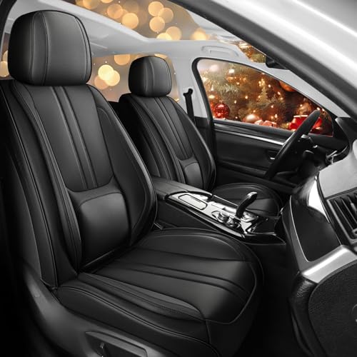 Car Seat Covers Full Set Fit for Forester 2002-2026,Luxury Faux Leather Seat Covers 5 Seats, Breathable Anti-Slip Seat Protectors with Lumbar Support(Black,Full Set) - color: Black, size: Fit for Forester