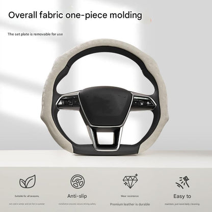 Quick Install All-Weather Steering Wheel Cover Grip Universal fit 14.5 to 15 inches Car SUV Pickup