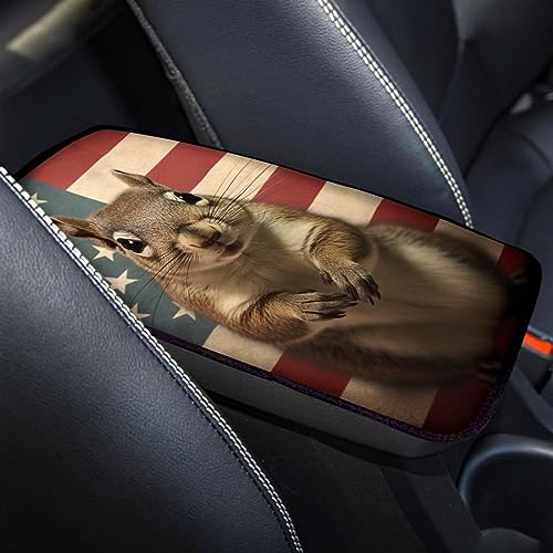 Car Center Console Pad, Universal Waterproof Car Armrest Seat Box Cover, Car Interior Accessories for Most Vehicle SUV Truck Vintage American Flag Mice Car Armrest Pad - color: vintage american flag mice