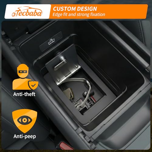 Center Console Safe Compatible with 2024-2026 Hyundai Santa Fe Carbon Steel Car Lock Box Auto Vault with Code Hidden Car Safe for 2025 Santa Fe Accessories