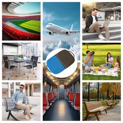 Gel Seat Cushion, Foldable Seat Cushion Comfortable Travel Seat Cushions Soft Breathable for Chair, Car, Plane Outdoor Activities, Stadium, Picnic, Hiking, Mountaineering Relief Sciatica Pain