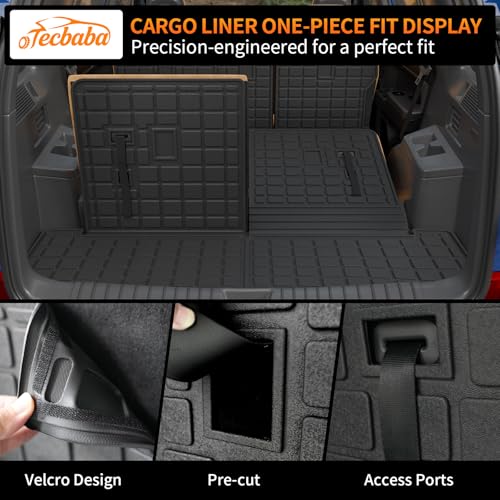 Cargo Liner Compatible with 2024-2026 Hyundai Santa Fe 6&7 Seater Kick Mats Trunk Mat TPE Back Seat Cover Protector 2025 Santa Fe Accessories (2nd Row Kick Mats+Trunk Mat with Backrest Mat) - color: 2nd Row Kick Mats+Trunk Mat with Backrest Mat