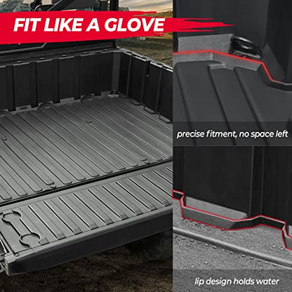 KEMIMOTO Cargo Bed Mat Compatible with Polaris Ranger 1000/1000 XP/1000 XP Crew/Kinetic, TPE Bed Liner Anti-Slip Mud-Resistant,All-Weather Protection, Easy-Clean No Gaps No Shift Accessories 2018-2026