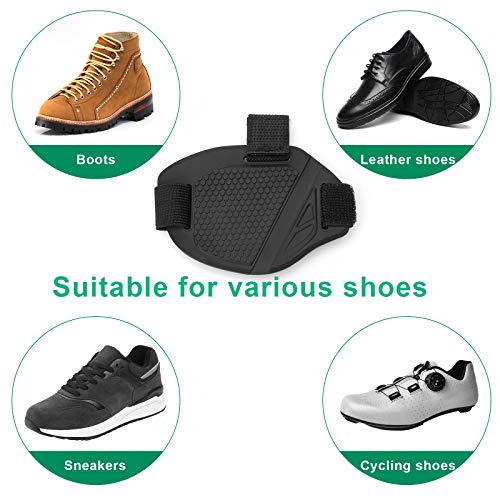 Coitak Motorcycle Motorbike Shift Pad, Motorcycle Shoe Boot Protector Cover, Protective Rubber Gear Shifter Guards (Black)