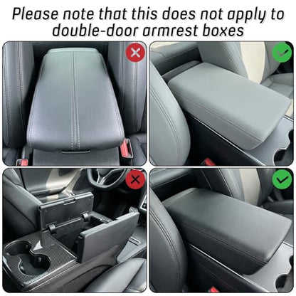 Car Console Covers, Purple Cars Arm Rest Cover Accessories for Women Universal PU Leather Car Armrest Cushion with 2 Storage Pocket for Cars Seats Organizer