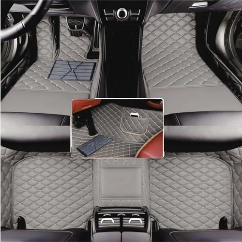 Custom Floor Mats for Audi A1, A3, A4, A5, A6, A7, A8,TT, TTS, Q2, Q3, Q5, Q7, Q8,RS3 RSQ8 S3 S4 S5 S6 S7 S8 e-tron, Q4 e-tron,All Weather Waterproof Luxury Leather (Gray) - color: Gray