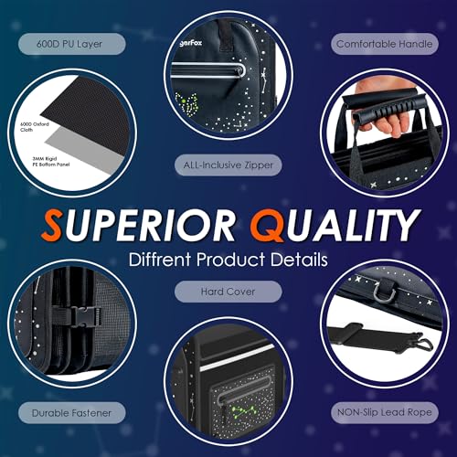 63L Car Trunk Organizer for SUVs & Small/Midsize Cars - Fluorescent Design, Waterproof, Collapsible with Adjustable Straps (Black-M004)