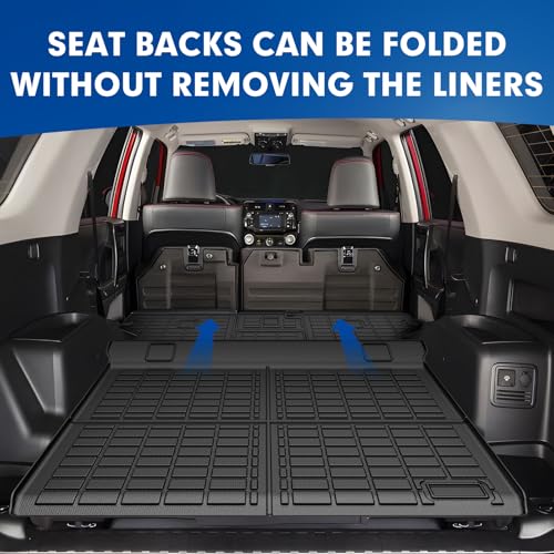 Mixsuper Cargo Liner for Toyota 4Runner 2010-2024 5 Seater (No 3rd Seat or No Sliding Cargo Deck), All Weather Cargo Mat Backrest Mat TPE Back Seat Cover Protector for 4Runner Accessories - size: 10-24 |4Runner| Cargo & Backrest Mat