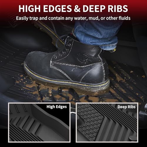 LASFIT Floor Mats for Acura RDX 2019-2026 All Weather Floor Liner TPE Custom Fit Car Mats for Acura RDX 1st & 2nd Row Mats Tasteless Durable and Easy to Clean Black - size: 2019-2025 | For Acura Rdx | 1st & 2nd Row