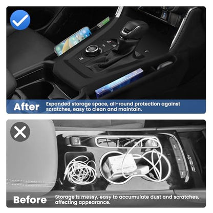 Autorder Silicone Center Console Organizer for 2019-2026 Toyota RAV4 Accessories Seat Gap Storage Box Soft Gear Shift Panel Trim Cover - size: 2019-2026 Toyota RAV4