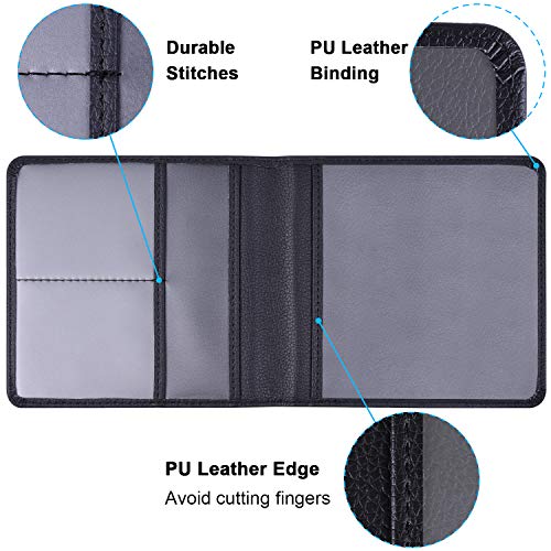 Wisdompro Small Car Registration and Insurance Documents Holder - Premium PU Leather Vehicle Glove Box Paperwork Wallet Case Organizer for ID, Driver's License, Key Contact Information Cards