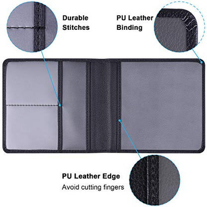 Wisdompro Small Car Registration and Insurance Documents Holder - Premium PU Leather Vehicle Glove Box Paperwork Wallet Case Organizer for ID, Driver's License, Key Contact Information Cards