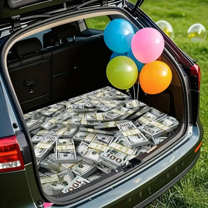 Universal Car Trunk Mat 29" x 39", Banknote Pattern All Weather Trunk Protection Cargo Liner, Durable Cargo Mat Rear Trunk Liner,Stylish Vehicle Interior Accessories Suitable for Most Car Models - color: Banknote Pattern