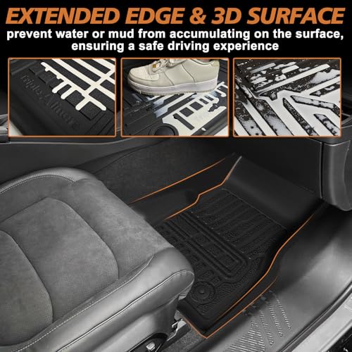 TripleAliners All-Weather Mats Compatible with 2026 2025 2024 Dodge Charger EV Accessories Floor Liners Trunk Cover Custom Fit TPE Heavy-Duty Liners (Floor Mats) - size: Charger EV | 2024+