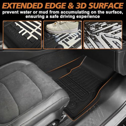 TripleAliners All-Weather Mats Compatible with 2026 2025 2024 Dodge Charger EV Accessories Floor Liners Trunk Cover Custom Fit TPE Heavy-Duty Liners (Floor Mats) - size: Charger EV | 2024+