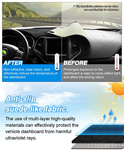 CARTIST Dashboard Cover Compatible with Kia Soul 2014-2019 Accessories Dash Cover Mat Non-Slip Pad Carpet Anti-Glare - size: Kia Soul 2014-2019
