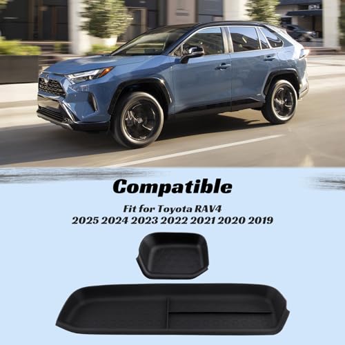 CARFIB Driver Storage Box Organizer Mat Fit for Toyota RAV4 2025-2019 Passenger Side Mats Glove Box Organizer Tray Interior Insert Accessories - style: Driver + Passenger