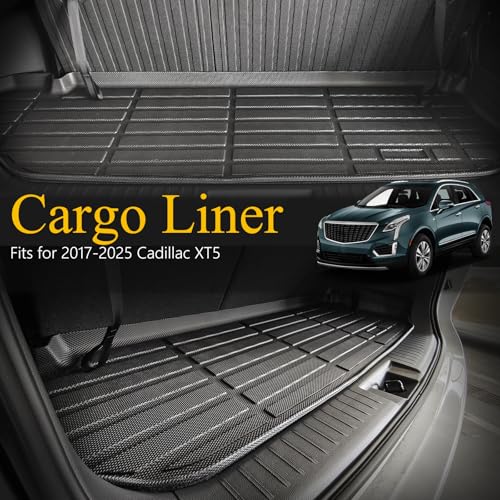 Wailtnb-All Weather Cargo Liner for Cadillac XT5 2017-2025 2026 Custom Fit Car Trunk Mat Waterproof Easy to Clean Cargo Mat Accessories Black - style: 3|For XT5|2017-2026|Cargo Mat