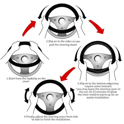 Southwest Boho Aztec Tribal Steering Wheel Cover - Universal 15 Inch, Brown Western Car Steering Wheel Covers Protector Saddle Blanket, Mandala - color: Southwest