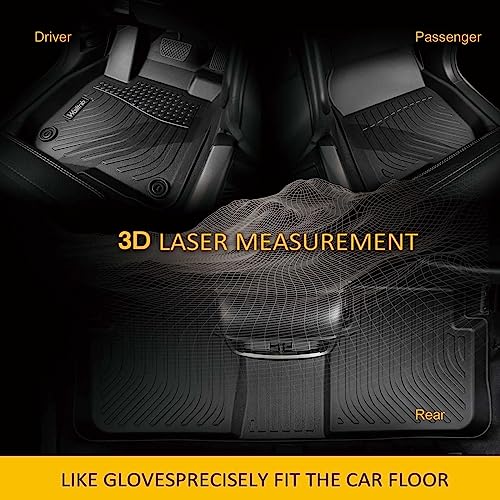 All Weather Floor Mats Custom for Chevrolet Bolt EV 2017-2023 Protection TPE Rubber Waterproof Non-Slip Durable Floor Liners Fits Front& 2nd Row Chevy Bolt EV Full Set Black Accessories - style: 14)For Chevrolet Bolt EV 2017-2024 Mat
