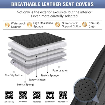 Seat Covers for Jeep Renegade 2015-2024: 5 Seat Full Set Breathable Car Seat Covers Faux Leather Automotive Seat Cushion(Black) - color: #089-Black, size: 11-Renegade-5 seat covers full set