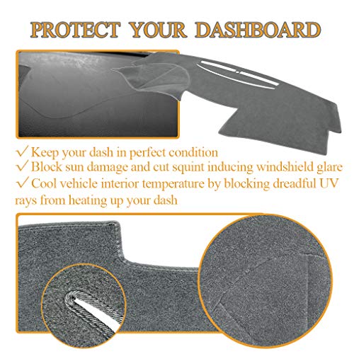 Dash Cover Dashboard Cover Mat Pad Fit for Toyota Camry 2007 2008 2009 2010 2011 (Gray) - color: gray