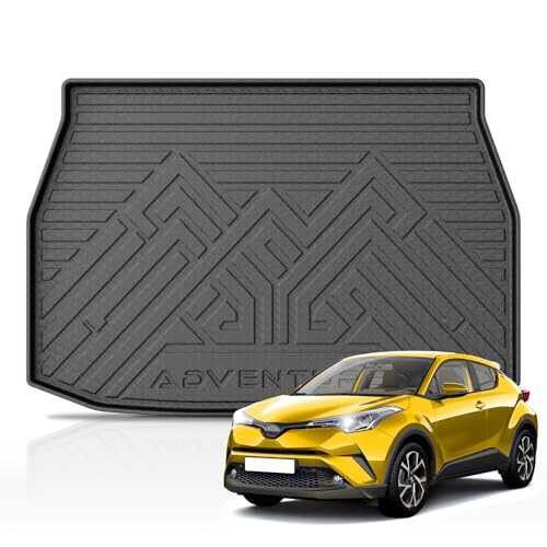 KUST Cargo Trunk Mat for 2018-2023 Toyota C-HR Accessories, Rear Cargo Liner All Weather Protection, TPE Rubber, Raised Edge - size: For 2018-2023 C-HR | Trunk Mat
