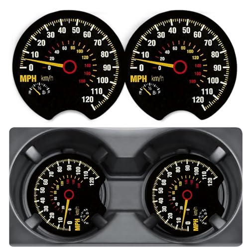 2 Pack Car Coasters for Cup Holders,Speedometer Car Cup Holder Coasters,2.75" Universal Size Anti Slip Rubber Mat,Automotive Interior Accessories,Automotive Cup Holder Decor,Gifts for Women Men Mom - color: Speedometer