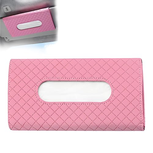 Car Tissue Holder for Visor, Tissue Organizer for Cars with Lotion Facial Tissues, Slim Car Napkin Holder, Easy-Access Visor Tissue Holder for Parents, Allergy Season & Daily Commute - color: Pink, size: Premium - 1 Pack