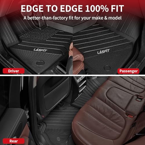 LASFIT Floor Mats Fit for BMW X7 2019-2025 2026 7 Seaters, Custom Fit TPE All Weather Waterproof Floor Mat Front & Rear Rows Car Liners for xDrive40i xDrive50i M50i M60i, Black - size: 5) X7 7-Seat 2019-2026 | Floor Mats