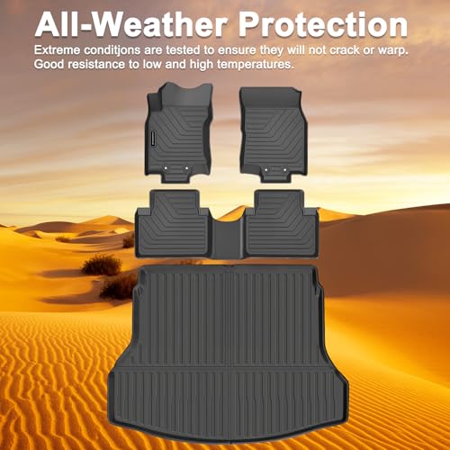 All-Weather TPE Floor Mats & Cargo Liner Set for 2014 2015 2016 2017 2018 2019 2020 Nissan Rogue (Not Fit Sport) Custom Fit Nissan Rogue Car Mats Cargo Mat Trunk Mat Accessories - size: 2014-20|For Nissan Rogue|1st&2nd