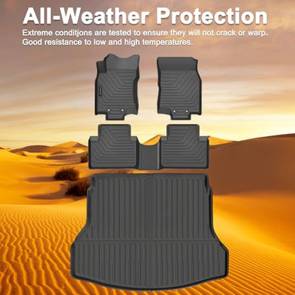 All-Weather TPE Floor Mats & Cargo Liner Set for 2014 2015 2016 2017 2018 2019 2020 Nissan Rogue (Not Fit Sport) Custom Fit Nissan Rogue Car Mats Cargo Mat Trunk Mat Accessories - size: 2014-20|For Nissan Rogue|1st&2nd