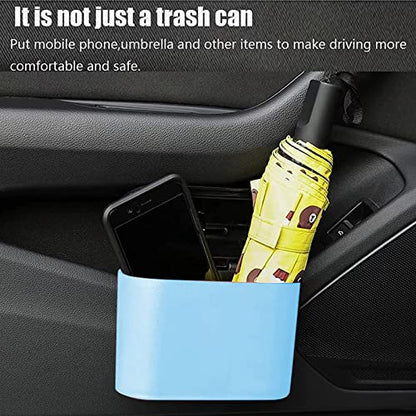 Car Trash Can, Mini Car Bin with Lid 2 Trash Bag Blue, Cute Car Accessories for Storage and Organization，Small Trash Can for car，Bedroom and Office - size: Car Trash Can - Blue with 2 Trash Bags