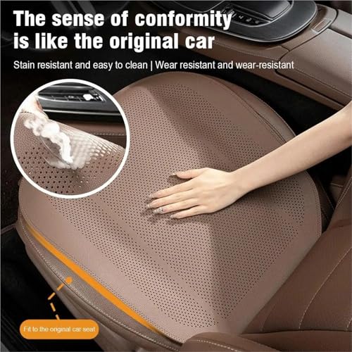 Summer Car Seat Cushion Perforated Breathable Ventilated Non-Slip All-Season Auto Cushion Pad(Brown,Front seat) - color: Brown, size: Front seat