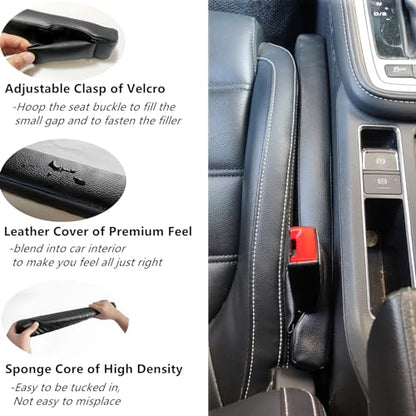 No Drop Seat Guard, Car Seat Gap Filler Universal ‌Upholster Gap Stopper/Catcher to Fill The Gap Between Seat and Console Black Plug Crevice Blocker Pad Stopper 03b