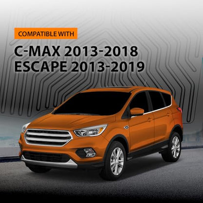 G-PLUS Floor Mats Compatible with Ford C-Max 2013-2018/Fit Ford Escape 2013-2019 TPE All Weather Custom Fit Heavy Duty 1st and 2nd Row Full Set Floor Liners - size: 13-18|Fit Ford C-Max|3PCS