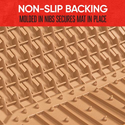 Motor Trend FlexTough Defender Floor Mats for Cars & TrunkShield Trunk Mat Set, Next-Gen Deep Dish Heavy Duty Car All Weather, Rubber Set Auto Truck Van SUV B09VYBHPDK - color: Beige, style: Cargo Combo