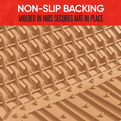 Motor Trend FlexTough Defender Floor Mats for Cars & TrunkShield Trunk Mat Set, Next-Gen Deep Dish Heavy Duty Car All Weather, Rubber Set Auto Truck Van SUV B09VYBHPDK - color: Beige, style: Cargo Combo