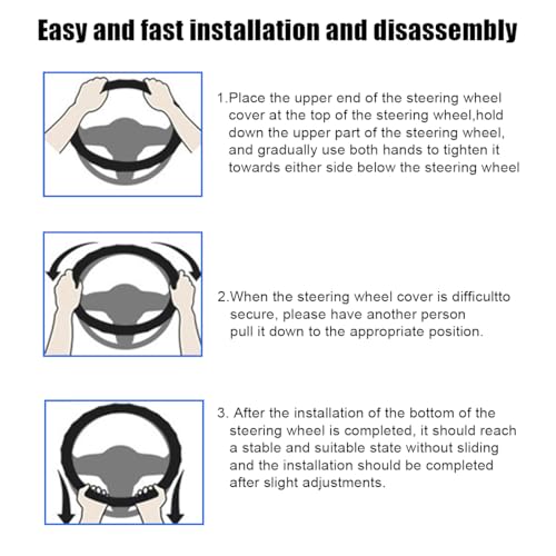 Car Steering Wheel Cover, Anti Slip Fluffy Vehicle Wheel Protector, 15 Inch Winter Plush Warm Automotive Wheel Protection Cover Accessories, Universal for SUV, Sedan, Truck(Coffee)