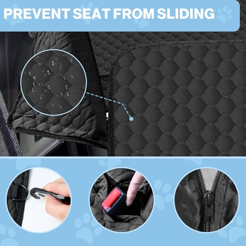 Dog Car Seat Cover for Back Seat, Waterproof Protector with Side Flaps, Scratchproof Hammock, Non-Slip Bottom for Cars/Trucks/SUVs (Black) - color: Black