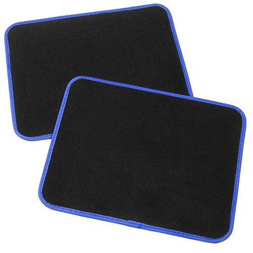 Blue Hawaiian Flower Design Carpet Car Floor Mats for Auto Van Truck SUV 4pc Front & Rear Full Set with Anti-Slip Rubber Backing Universal Fit - color: Hawaiian Flower Blue