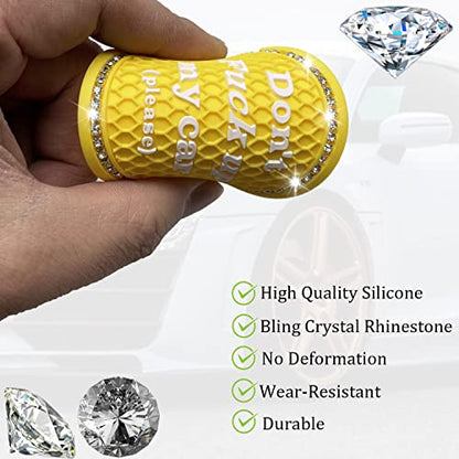 Car Cup Coaster 2 Pack, Universal Cup Holder Inserts, Bling Car Accessories Interior (Yellow, 2PC) - color: Yellow-2pc