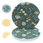 Ceramic Car Coasters, 2 Pack, 2.64" Absorbent Car Cup Holder Coasters, Cute Ceramic Car Coasters for Women, All-Over Floral Pattern - color: All-over Flower