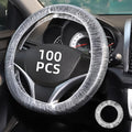 100PCS Disposable Steering Wheel Covers,Disposable Steering Wheel Protector with Elastic, Applicable to Cars, Trucks, Vans (100)