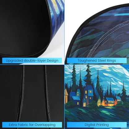 Sun Shade for Car Windshield, Foldable Universal Car Windshield Upgrade Sunshade Enhanced UV Rays - color: Bule Starry Sky