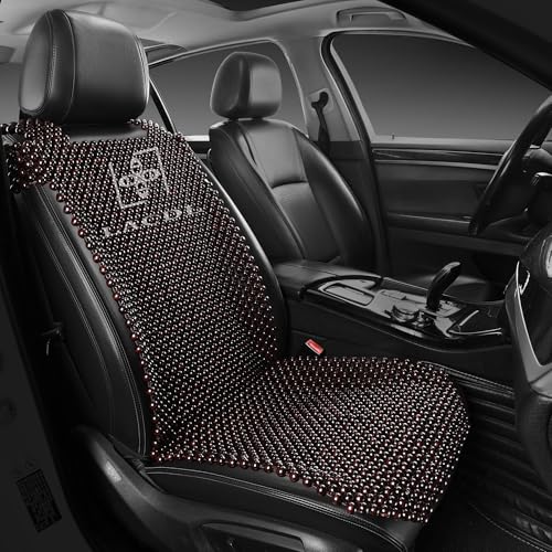 LACDL Beaded Car Seat Covers for Cars, Cooling Bead Seat Cover for Trucks & SUVs - Auto Ventilated Seat Cooler Pad, Natural Wood Breathable Beads - Sweat Protector for Summer, Dark Red - color: Dark Burgundy, size: Single Seat - Shouder Fixed