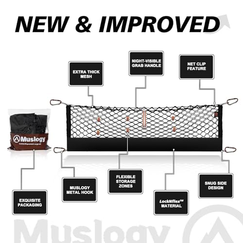 Truck Bed Cargo Net Trunk Netting Compatible with 2025 2026 Subaru Forester Accessories, Pickup Cargo Organizer SUV Sedan Storage Net w/Heavy Duty Carabiners - style: 2025+ Forester