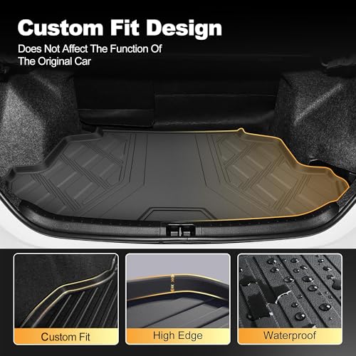 Automotive Floor Mats & Cargo Liners Compatible with 2014 2015 2016 2017 2018 2019 Toyota Corolla Floor Mats & Trunk Mat Set, All Weather TPE Floor Liners Cargo Mats (Not fit Hatchback Model). - style: 2014-2019 | For Toyota Corolla 1st & 2and Row & Cargo